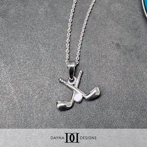 Hockey Pendant Necklace - Silver