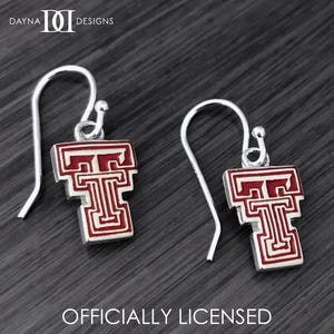 Texas Tech University Dangle Earrings - Enamel - OFFICIALLY LICENSED Collegiate Product