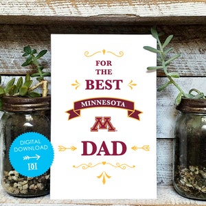 University of Minnesota Dad Card - Digital Download - OFFICIALLY LICENSED Collegiate Product