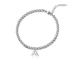 University of Minnesota Beaded Bracelet - Silver - OFFICIALLY LICENSED Collegiate Product