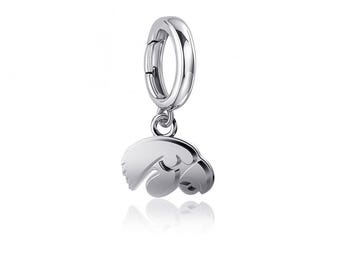 University of Iowa Charm Bracelet - Silver - OFFICIALLY LICENSED Collegiate Product