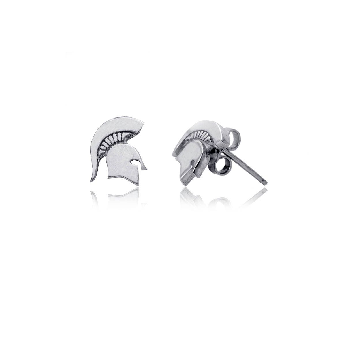 Michigan State Post Stud Earrings Spartans Silver Jewelry