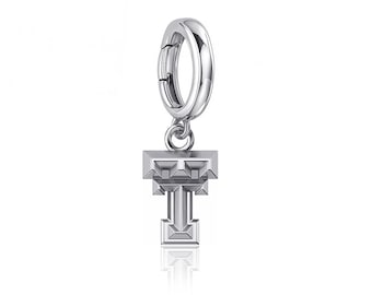 Texas Tech University Charm Bracelet - Silver - OFFICIALLY LICENSED Collegiate Product