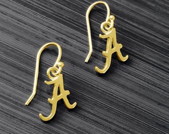 University of Alabama Dangle Earrings - Gold - OFFICIALLY LICENSED Collegiate Product