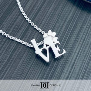 Paw Love Pendant Necklace - Silver