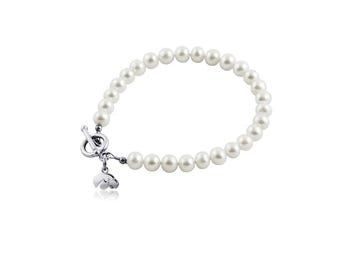 University of Iowa Pearl Bracelet - Silver - OFFICIALLY LICENSED Collegiate Product