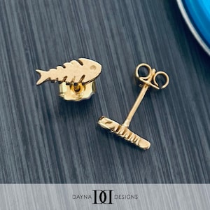 Fish Post Earrings - Gold Plated - Sterling Silver - FISH-02GP