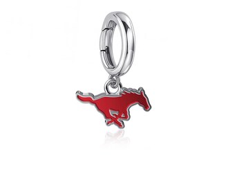 Southern Methodist Mustangs Charm Bracelet - Enamel - OFFICIALLY LICENSED Collegiate Product