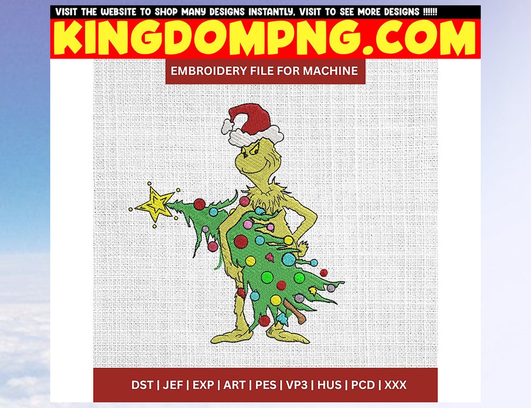 Grinch Embroidery Design, the Grinch Embroidery Files, Grinch Christmas ...