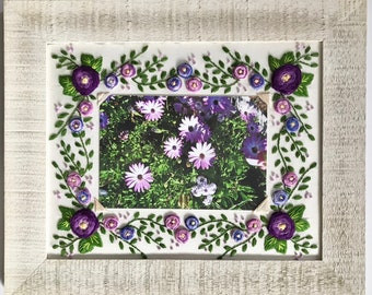 Hand Embroidery PDF Pattern. Rose Frame Mat Digital Download. Simple and Easy Beginner Rose Floral Embroidery. Create Custom Mat for Frame
