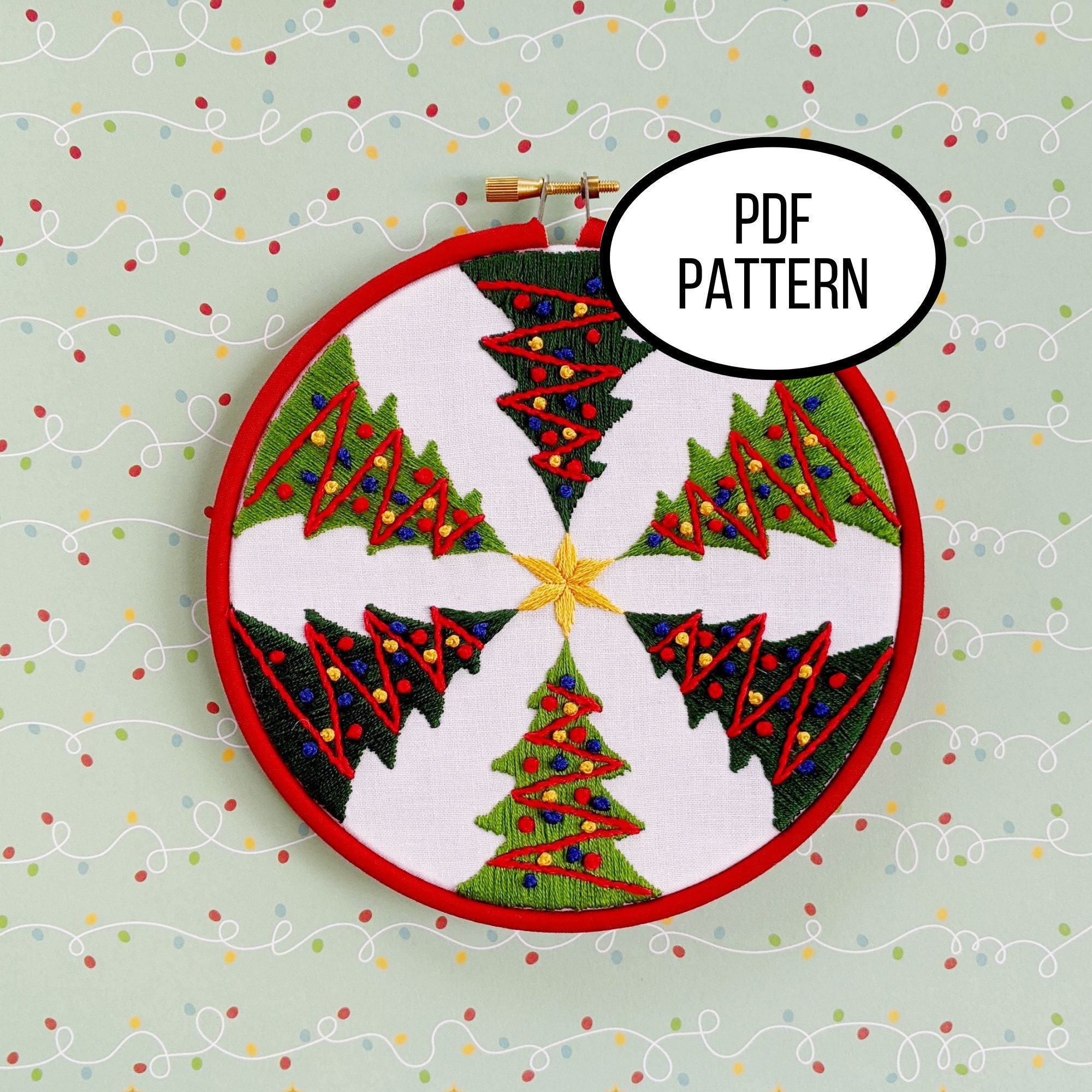 Hand Embroidery PDF Pattern. O' Christmas Tree Design Digital Download ...