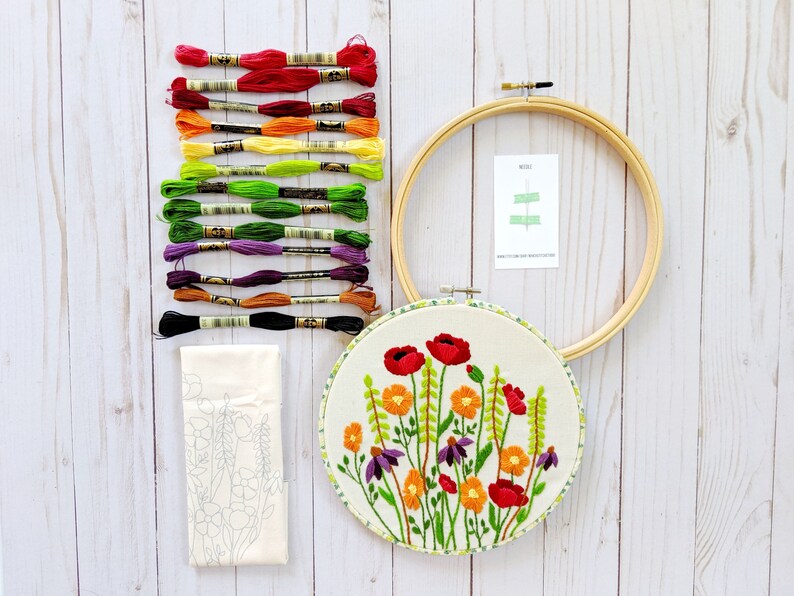 Hand Embroidery Preprinted Fabric Pattern or Kit. Where the Etsy