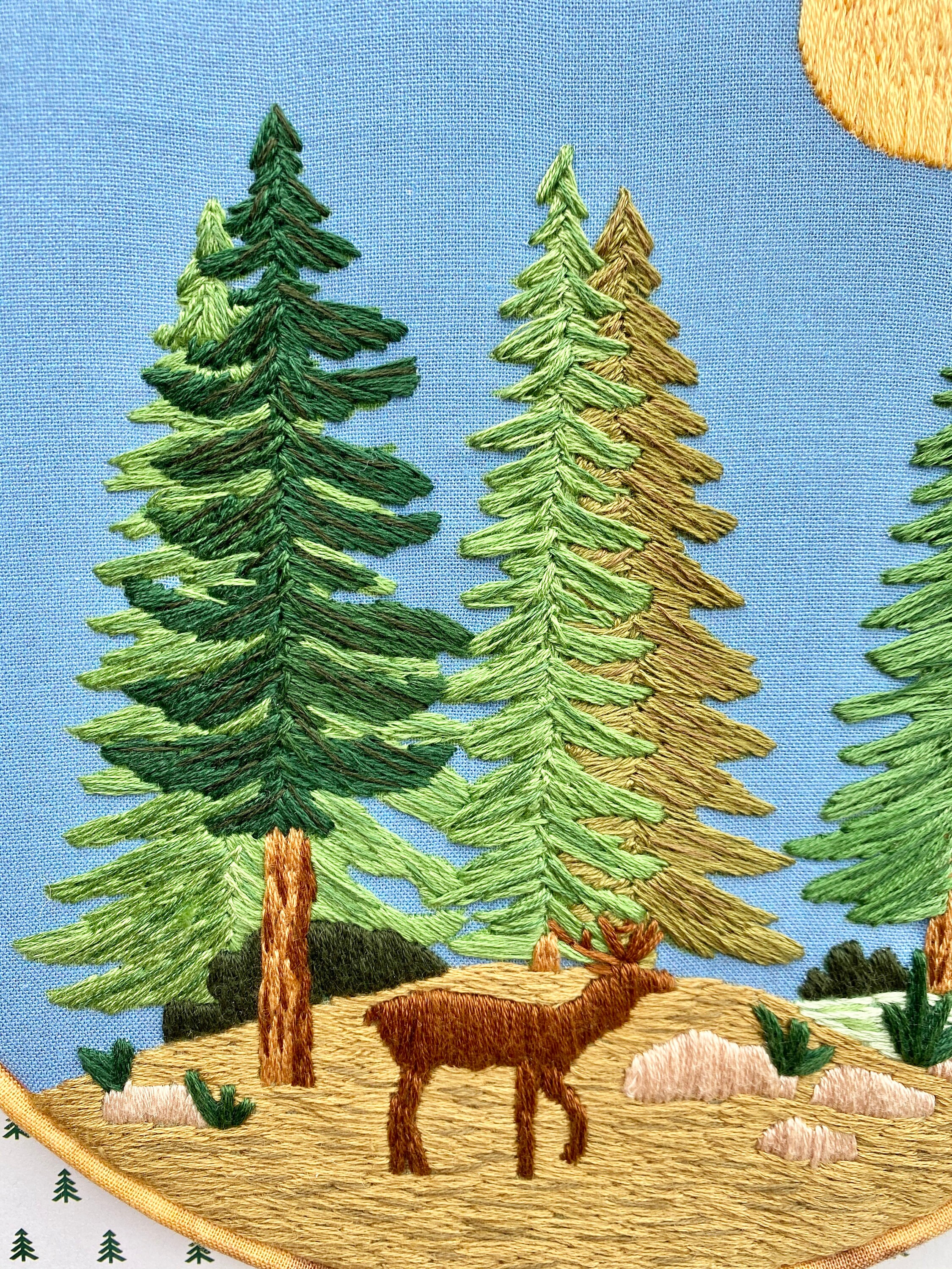 Hand Embroidery PDF Pattern. Pine Tree Forest Digital Download ...