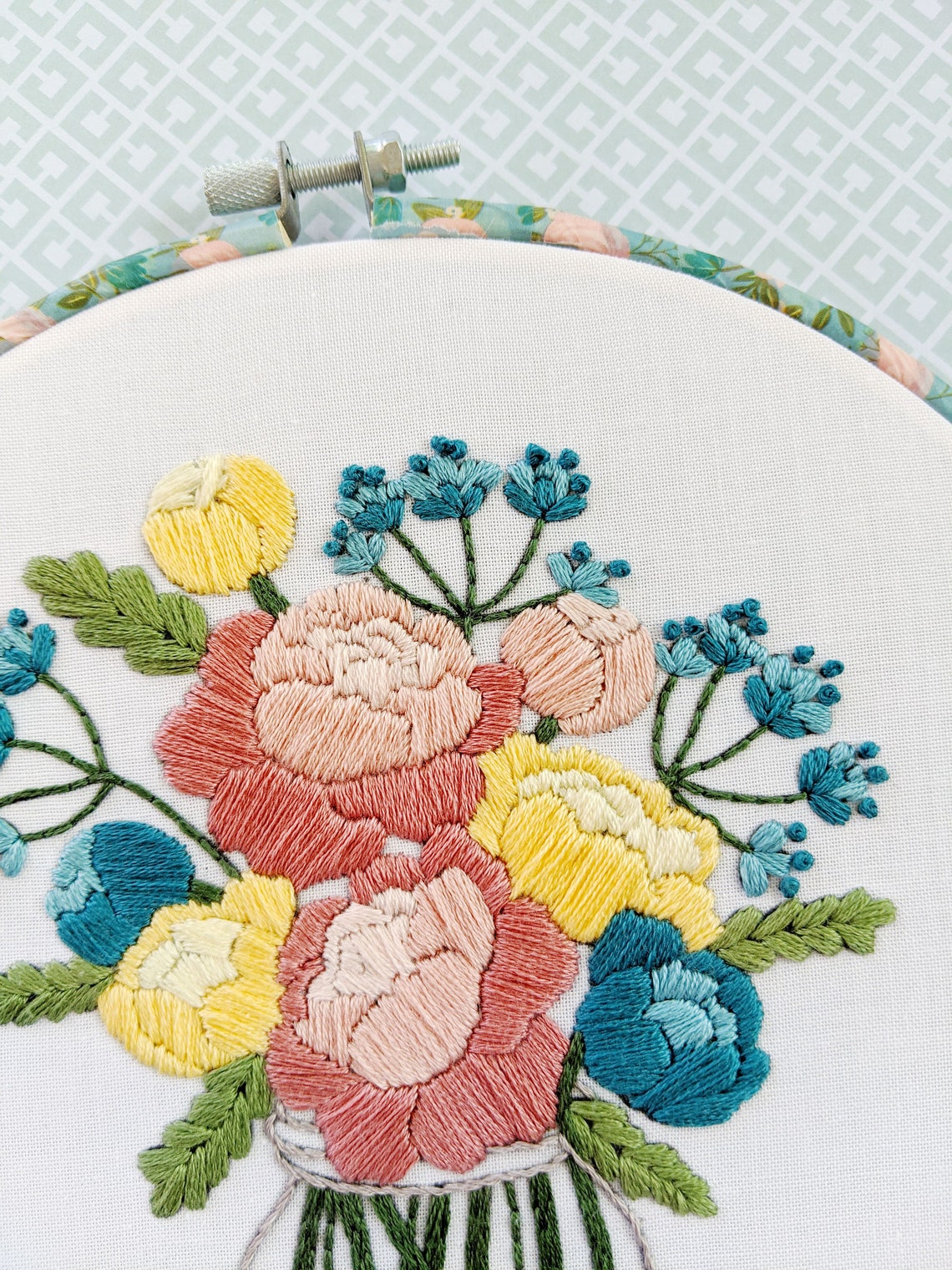 Hand Embroidery PrePrinted Fabric Pattern or Kit. Jar of Etsy
