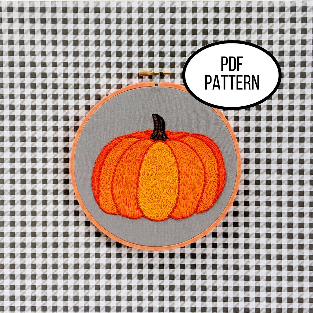 Hand Embroidery PDF Pattern. Pumpkin Patch Digital Download. Simple and ...
