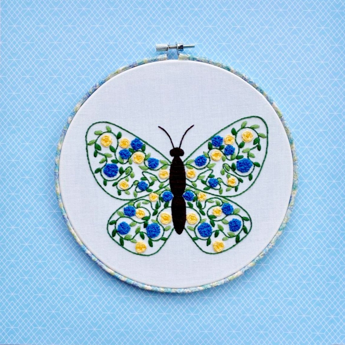 Hand Embroidery PDF Pattern. Butterfly Blooms Digital - Etsy