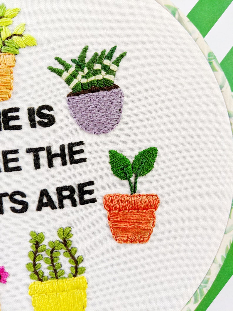 Hand Embroidery PDF Pattern Home is Where the Plants Are Etsy