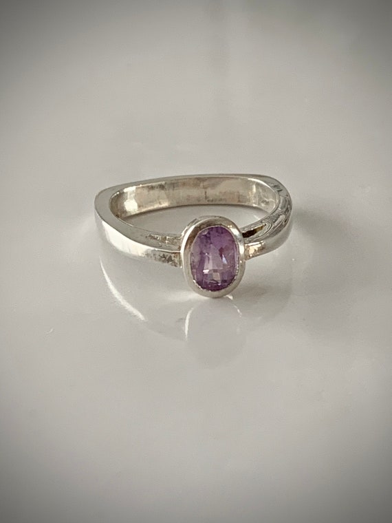 Vintage ring - sterling silver amethyst ring - image 1