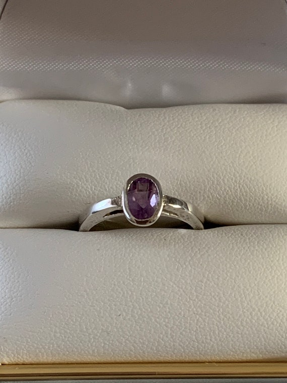 Vintage ring - sterling silver amethyst ring - image 2