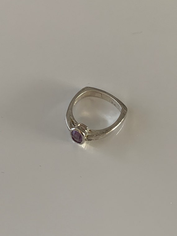 Vintage ring - sterling silver amethyst ring - image 4