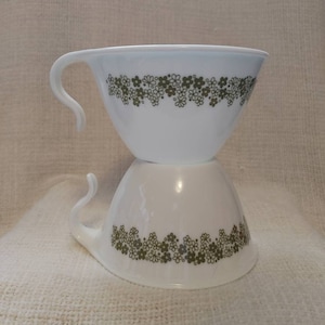 Vintage Corelle Spring Blossom/Crazy Daisy, open Hook Handle Cups-set of 8 cups