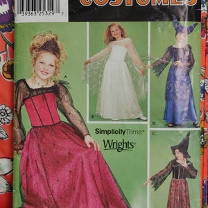 Vintage Simplicity 0654 / 9824 sz 7-14 girls costume. Skirt & Top. FF Uncut. Angel, princesss, witch, little house, Free domestic shipping.