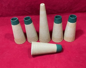 Vintage Thread Spindles – Six cones, Various Sizes, free domestic shipping.