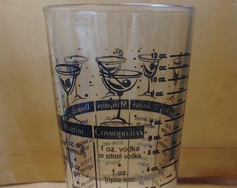 MCM Rezept Cocktailglas By Libbey, Sieben Rezepte auf dem Glas.