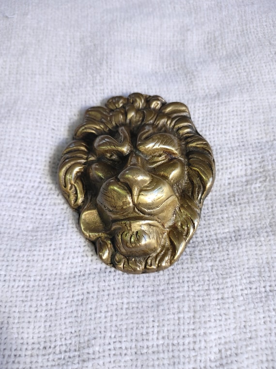 Vintage Lion brass Belt Buckles. Solid Brass.  Ma… - image 8