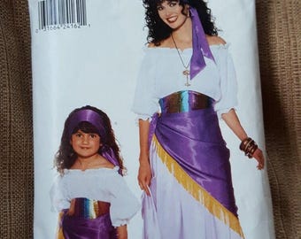 Butterick 4653, Gypsy Child and Adult, Mother Daughter Costume. Cut and Complete, 1996,