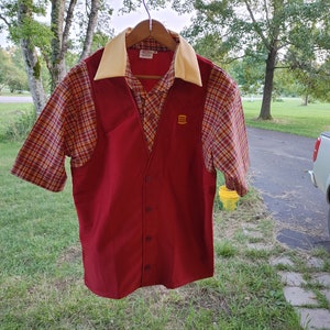 Vintage Burger King Uniform Shirt. New Unused Men s Size SMALL or Extra Small Cotton Polyester. 1980 s USA. Free Domestic Shipping