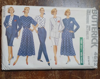 Butterick 4652, sz 12-14-16, FF, uncut, jacket, pant, blouse, 2 skirts. 1990 Free domestic shipping.