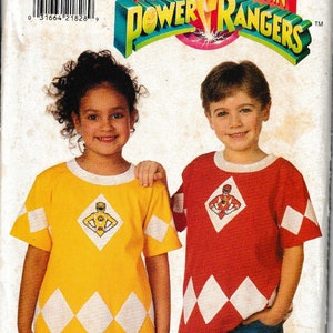 Vintage Butterick Sewing Pattern 4068 Mighty Morphin Power Rangers T-shirt,  Kid&#39;s Sz XS - L, 1995, UNCUT, Free Domestic Shipping