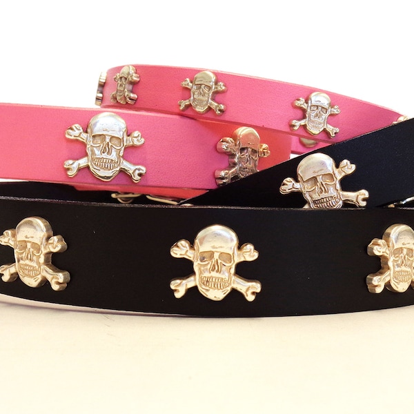 Skulls Leather Collar