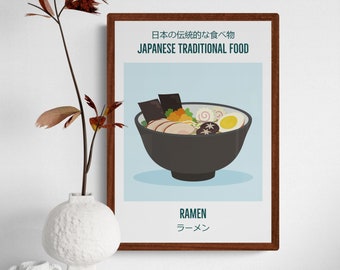 Japanese Traditional Food Print - Ramen - Japan Art Print Modern Design - Wall Art