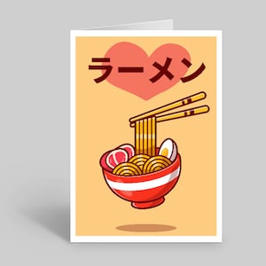Love Ramen Bowl A6 Grußkarte - japanisches Design