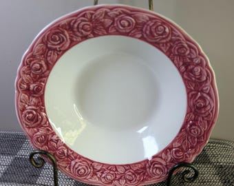 Franco Giorgi Quadrifoglio Geprägte Rosen Rosa Muster 2er Set | Hergestellt in Italien