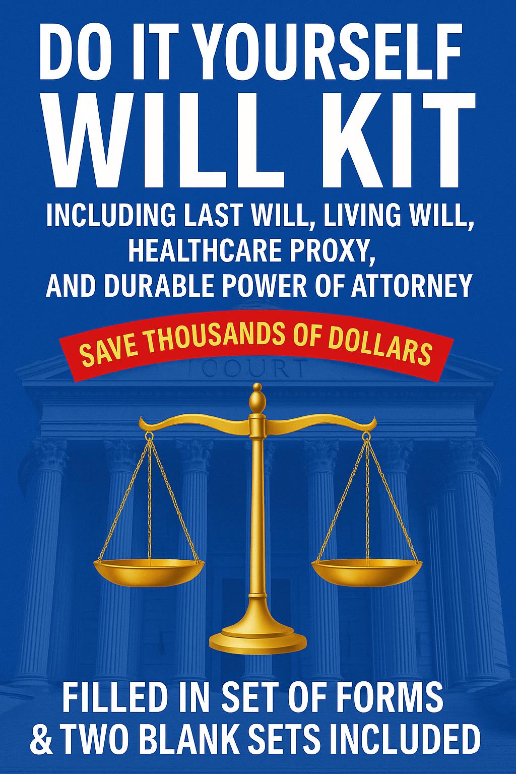 DIY Will Kit, Estate Planning Forms, Last Will, Power of Attorney