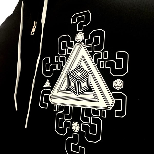 Geometrical Questions Glow in the dark hoodie