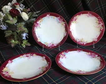 Antique Limoges sandwich or dessert plates  Set of four