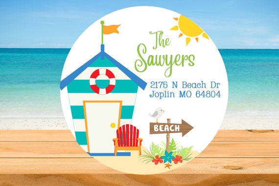 Beach Address Labels-Personalized Return Address Labels Il_570xn