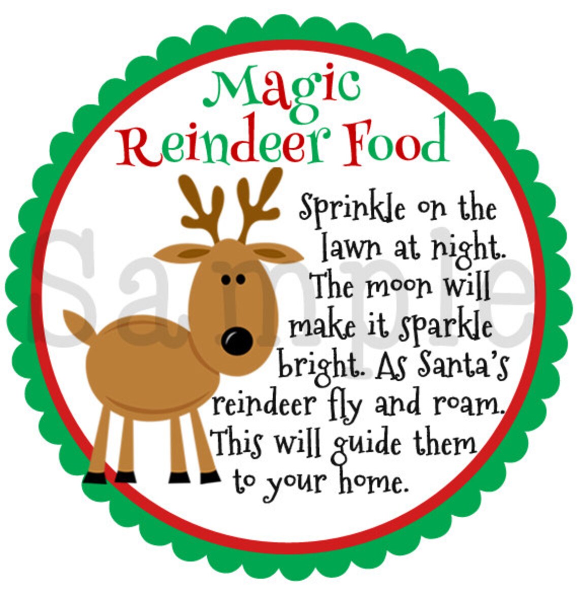 INSTANT DOWNLOAD Reindeer Foodprintable Magic Reindeer Food Etsy