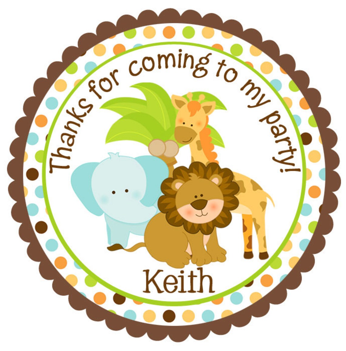 safari birthday party stickers