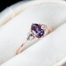 Alexandrite sapphire three stone 14k gold engagement ring image 0