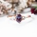 Alexandrite sapphire three stone 14k gold engagement ring image 2