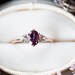 Alexandrite sapphire three stone 14k gold engagement ring image 1