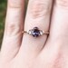 Alexandrite sapphire three stone 14k gold engagement ring image 7
