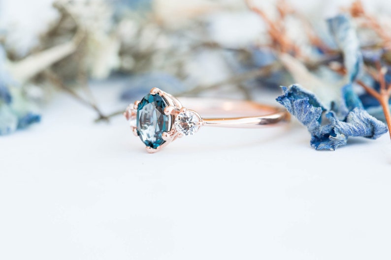 London blue topaz 14k gold engagement ring unique engagement Etsy