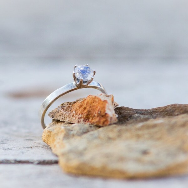 Moonstone sterling silver ring, alternative engagement ring,