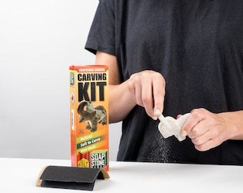 DIY Soapstone Whittling & Carving Kit | Arts and Crafts for Beginner Kids and Adults | Gift Set for all Ages | Bird |